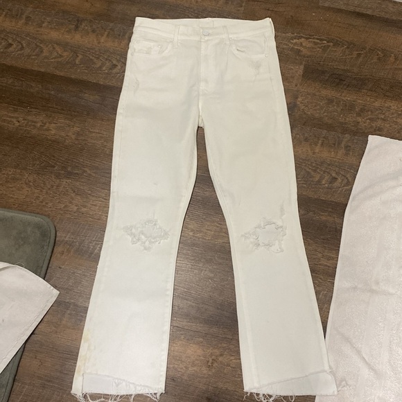 MOTHER INSIDER CROP STEP FRAY CRACKED SLIPPER HI RISE BOOTCUT ANKLE KICK FLARE - Picture 5 of 12